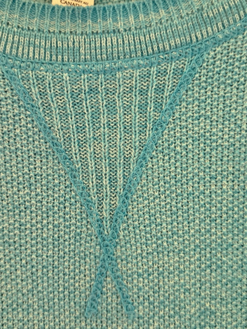 Cotton Country sweater 100% Cotton XL blue crew neck ribbed coastal nautical - Picture 6 of 11